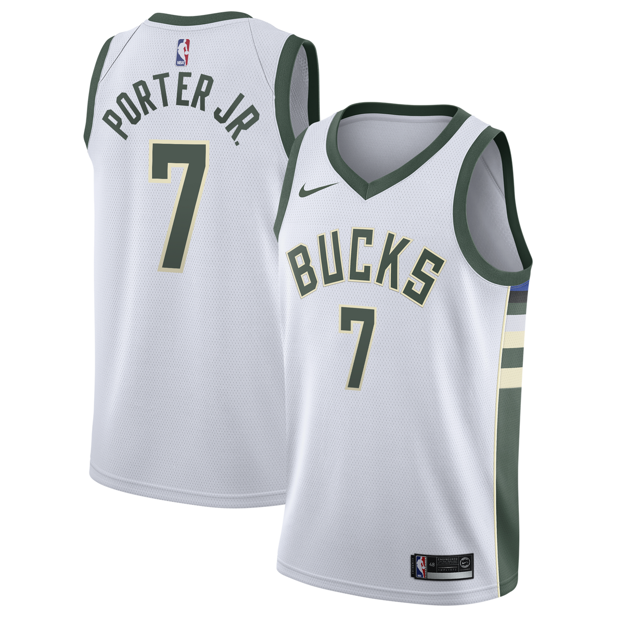 Kevin Porter Jr. Milwaukee Bucks Association Edition Swingman Jersey - White - Youth